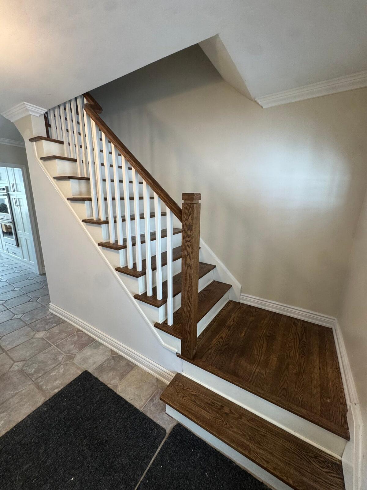 Architectural interior wood staining and trim